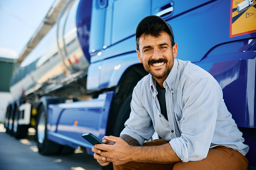 Business owner with truck